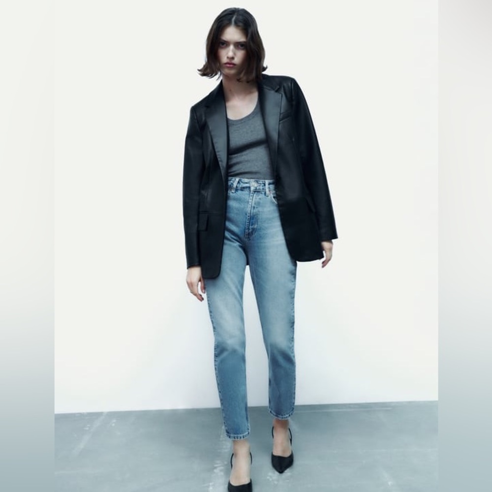 Zara Black Leather Jacket for Women